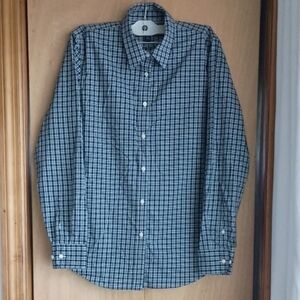 Chaps Navy Plaid Button Down Shirt